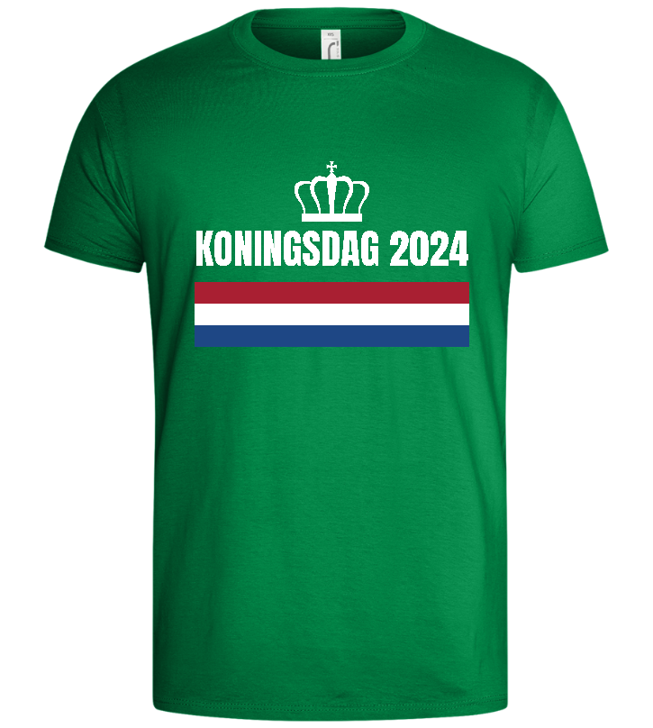 Kingsday Flag Design - Basic men's t-shirt_MEADOW GREEN_front