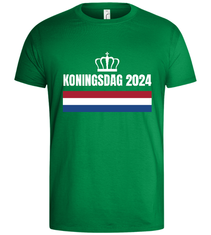 Kingsday Flag Design - Basic men's t-shirt_MEADOW GREEN_front