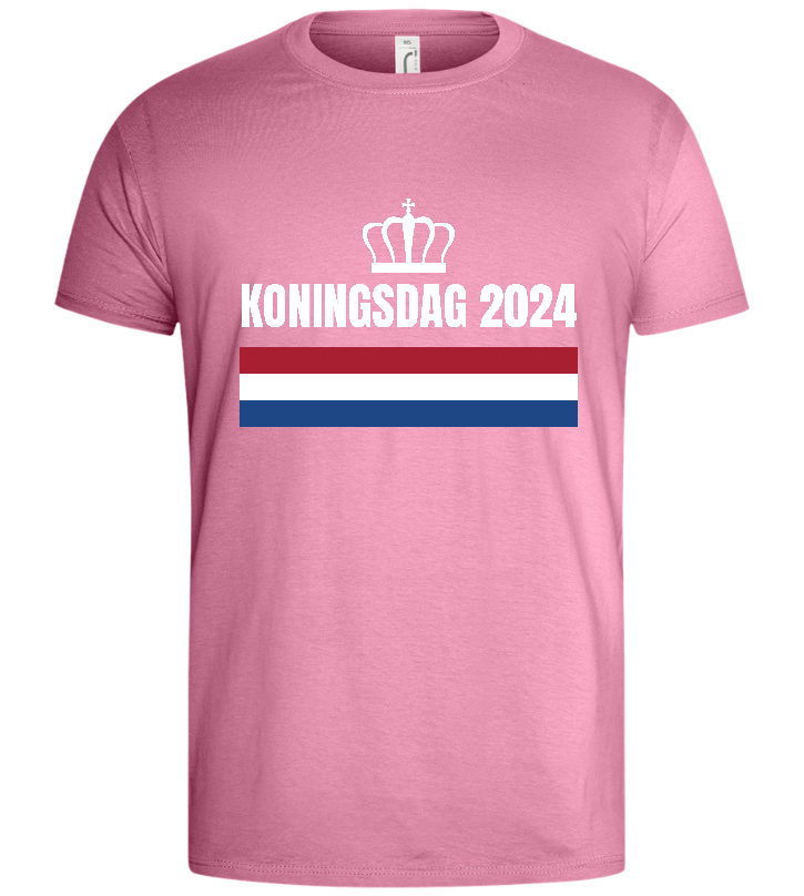 Kingsday Flag Design - Basic men's t-shirt_PINK ORCHID_front