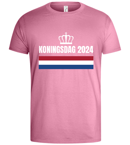 Kingsday Flag Design - Basic men's t-shirt_PINK ORCHID_front