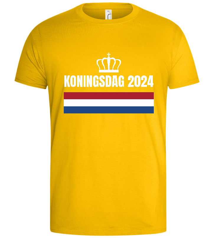 Kingsday Flag Design - Basic men's t-shirt_YELLOW_front