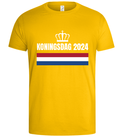 Kingsday Flag Design - Basic men's t-shirt_YELLOW_front