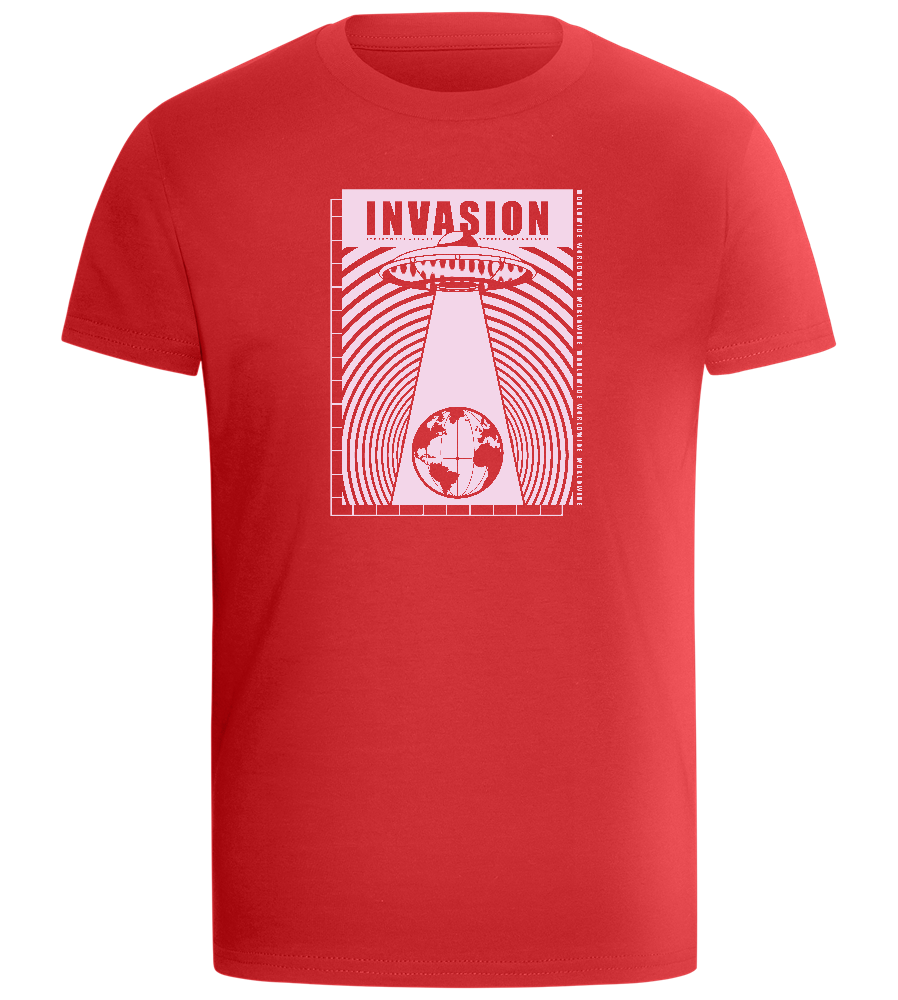 Invasion Ufo Design - Comfort boys fitted t-shirt_RED_front