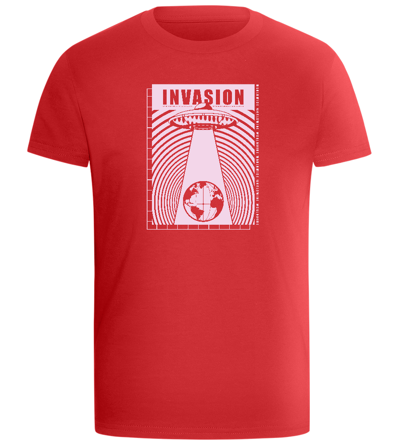 Invasion Ufo Design - Comfort boys fitted t-shirt_RED_front