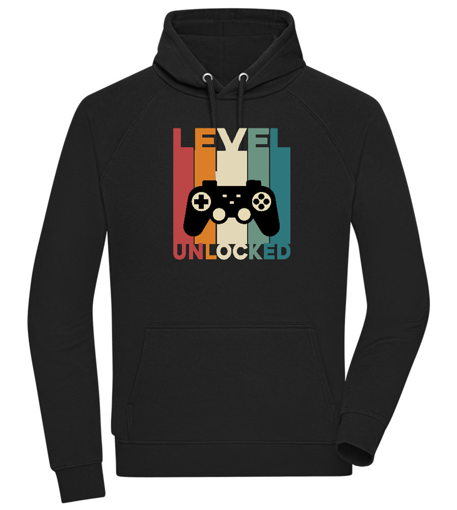 Level Unlocked Game Controller Design - Comfort unisex hoodie_BLACK_front