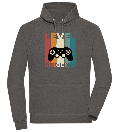 Level Unlocked Game Controller Design - Comfort unisex hoodie_CHARCOAL CHIN_front