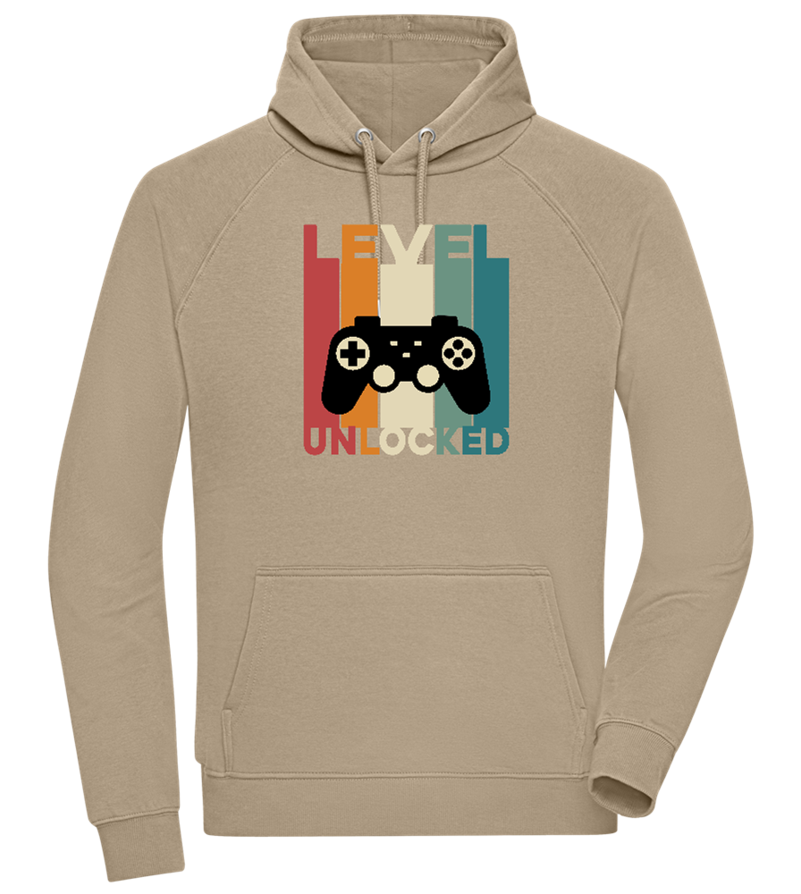 Level Unlocked Game Controller Design - Comfort unisex hoodie_KHAKI_front