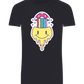 Rainbow Mushroom Smiley Design - Basic Unisex T-Shirt_FRENCH NAVY_front