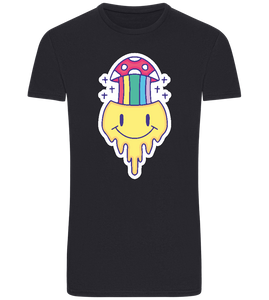 Rainbow Mushroom Smiley Design - Basic Unisex T-Shirt