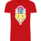 Rainbow Mushroom Smiley Design - Basic Unisex T-Shirt_RED_front