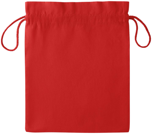 Zodiac Saggitarius Design - Essential medium colored cotton drawstring bag_RED_back