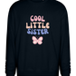 Cool Little Sister Butterfly Design - Comfort Essential Unisex Sweater_BLACK_front