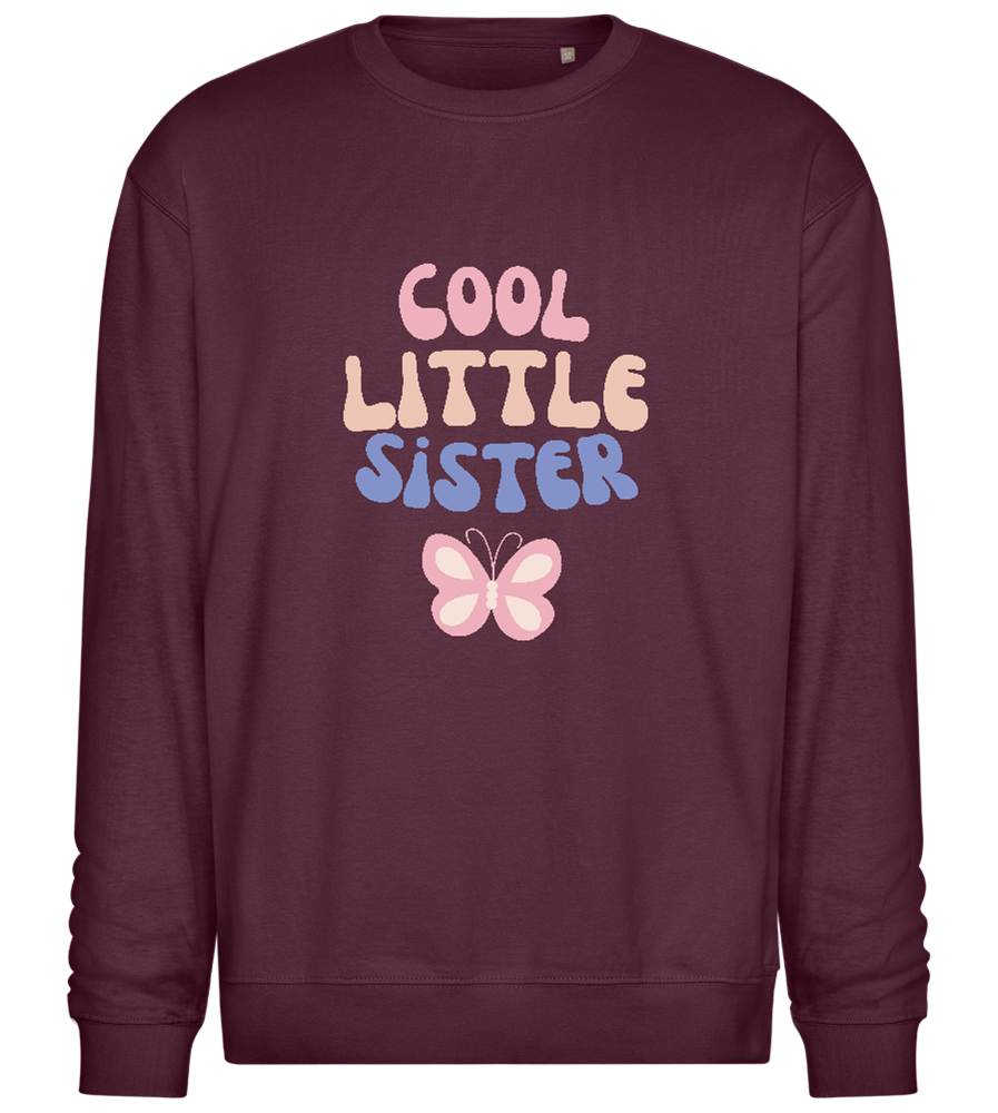 Cool Little Sister Butterfly Design - Comfort Essential Unisex Sweater_BORDEAUX_front