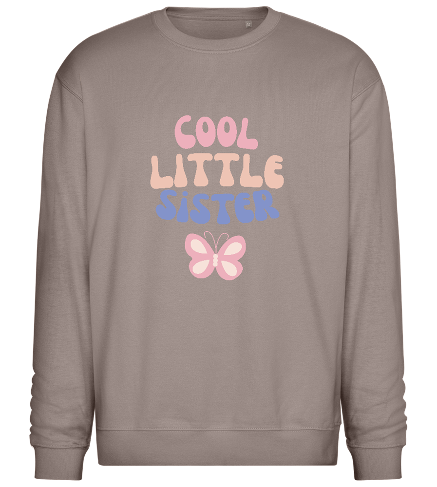 Cool Little Sister Butterfly Design - Comfort Essential Unisex Sweater_CHARCOAL CHIN_front