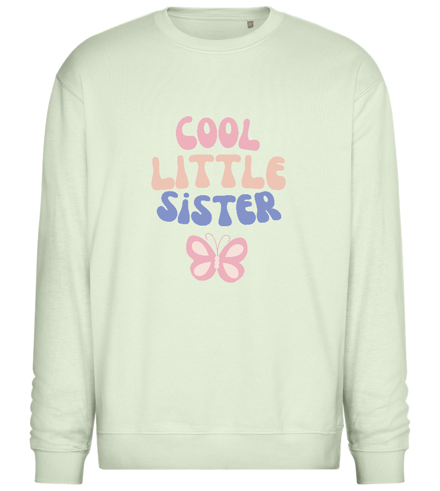 Cool Little Sister Butterfly Design - Comfort Essential Unisex Sweater_CREAMY GREEN_front