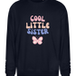 Cool Little Sister Butterfly Design - Comfort Essential Unisex Sweater_FRENCH NAVY_front