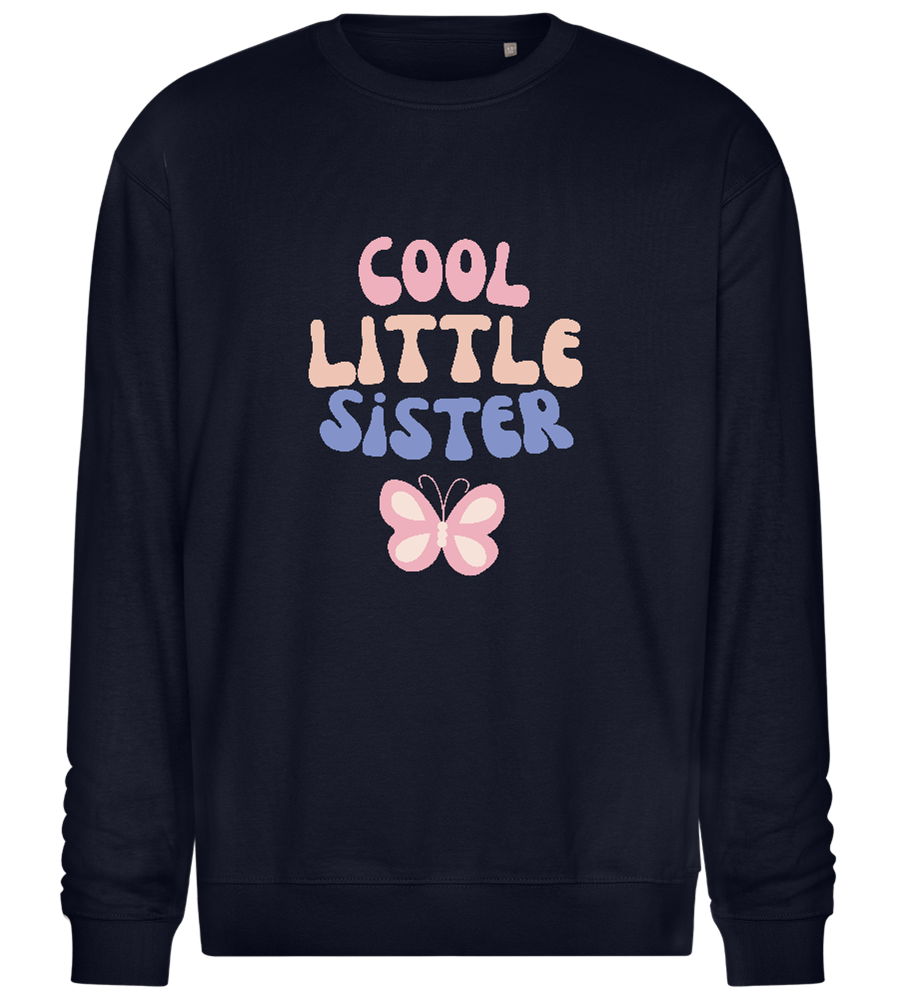 Cool Little Sister Butterfly Design - Comfort Essential Unisex Sweater_FRENCH NAVY_front