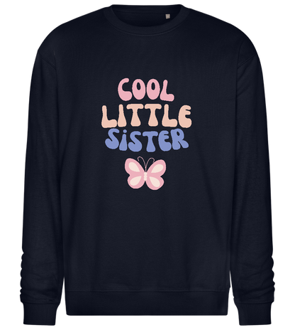 Cool Little Sister Butterfly Design - Comfort Essential Unisex Sweater_FRENCH NAVY_front