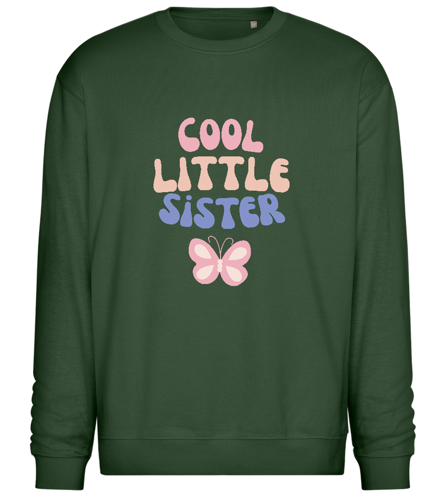 Cool Little Sister Butterfly Design - Comfort Essential Unisex Sweater_GREEN BOTTLE_front