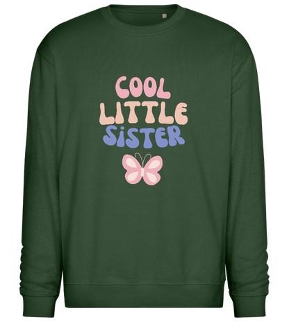 Cool Little Sister Butterfly Design - Comfort Essential Unisex Sweater_GREEN BOTTLE_front