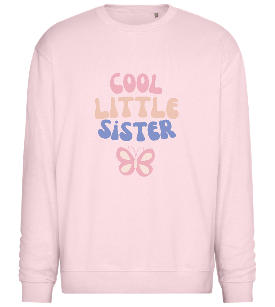 Cool Little Sister Butterfly Design - Comfort Essential Unisex Sweater_LIGHT PEACH ROSE_front