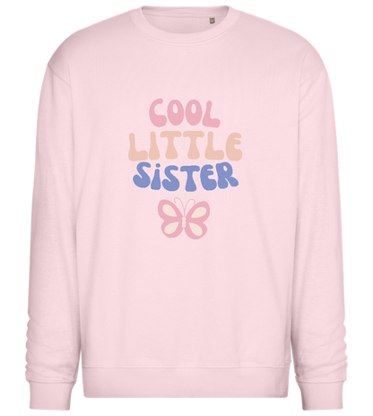 Cool Little Sister Butterfly Design - Comfort Essential Unisex Sweater_LIGHT PEACH ROSE_front