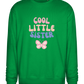 Cool Little Sister Butterfly Design - Comfort Essential Unisex Sweater_MEADOW GREEN_front