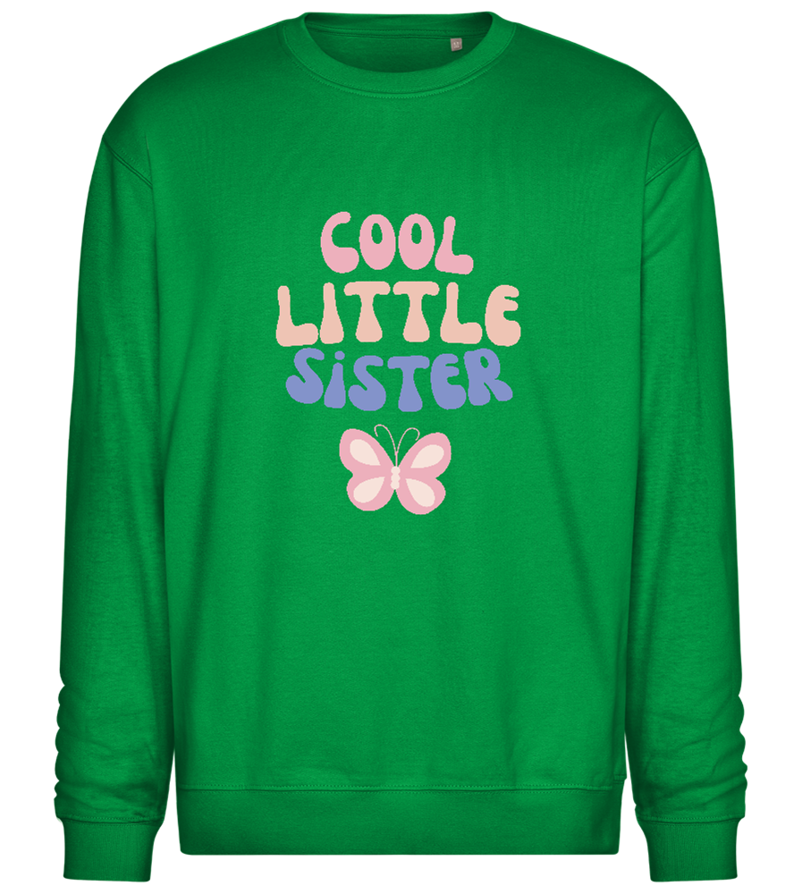 Cool Little Sister Butterfly Design - Comfort Essential Unisex Sweater_MEADOW GREEN_front