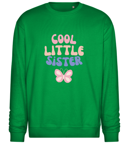 Cool Little Sister Butterfly Design - Comfort Essential Unisex Sweater_MEADOW GREEN_front