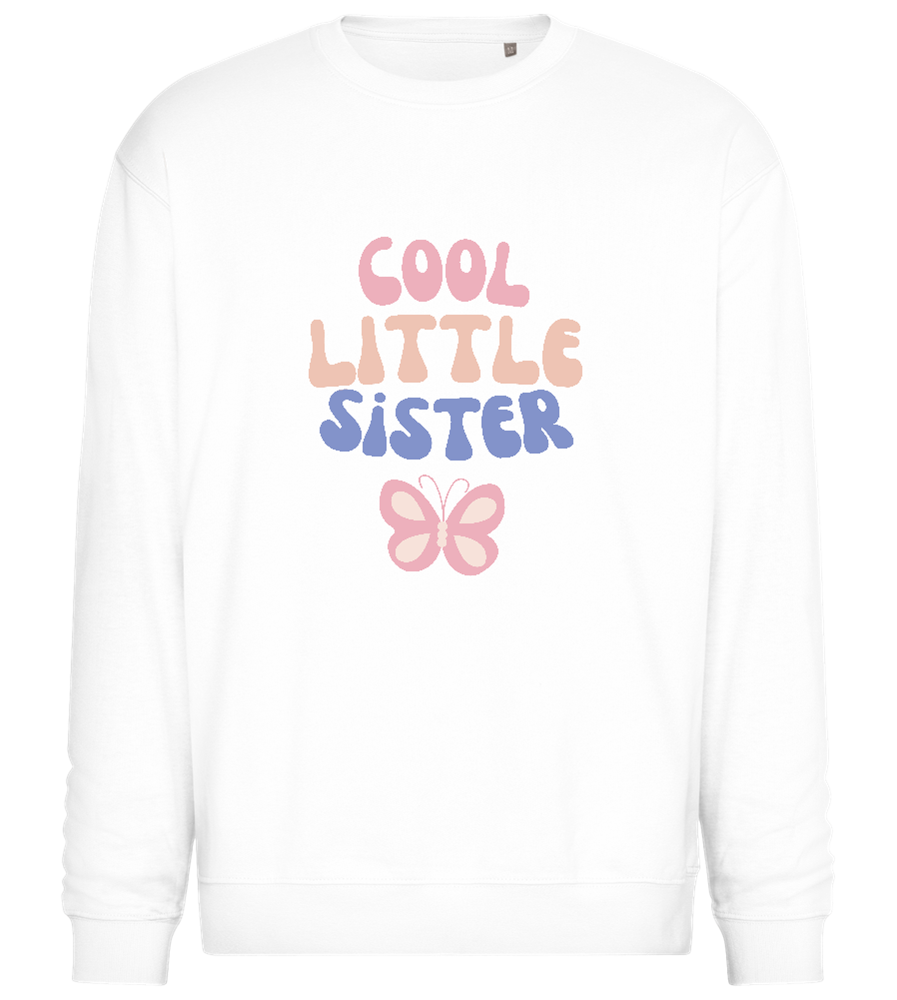 Cool Little Sister Butterfly Design - Comfort Essential Unisex Sweater_WHITE_front