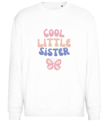 Cool Little Sister Butterfly Design - Comfort Essential Unisex Sweater_WHITE_front