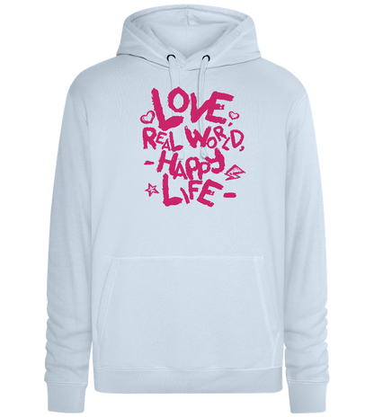 Real World Design - Premium unisex hoodie_CREAMY BLUE_front