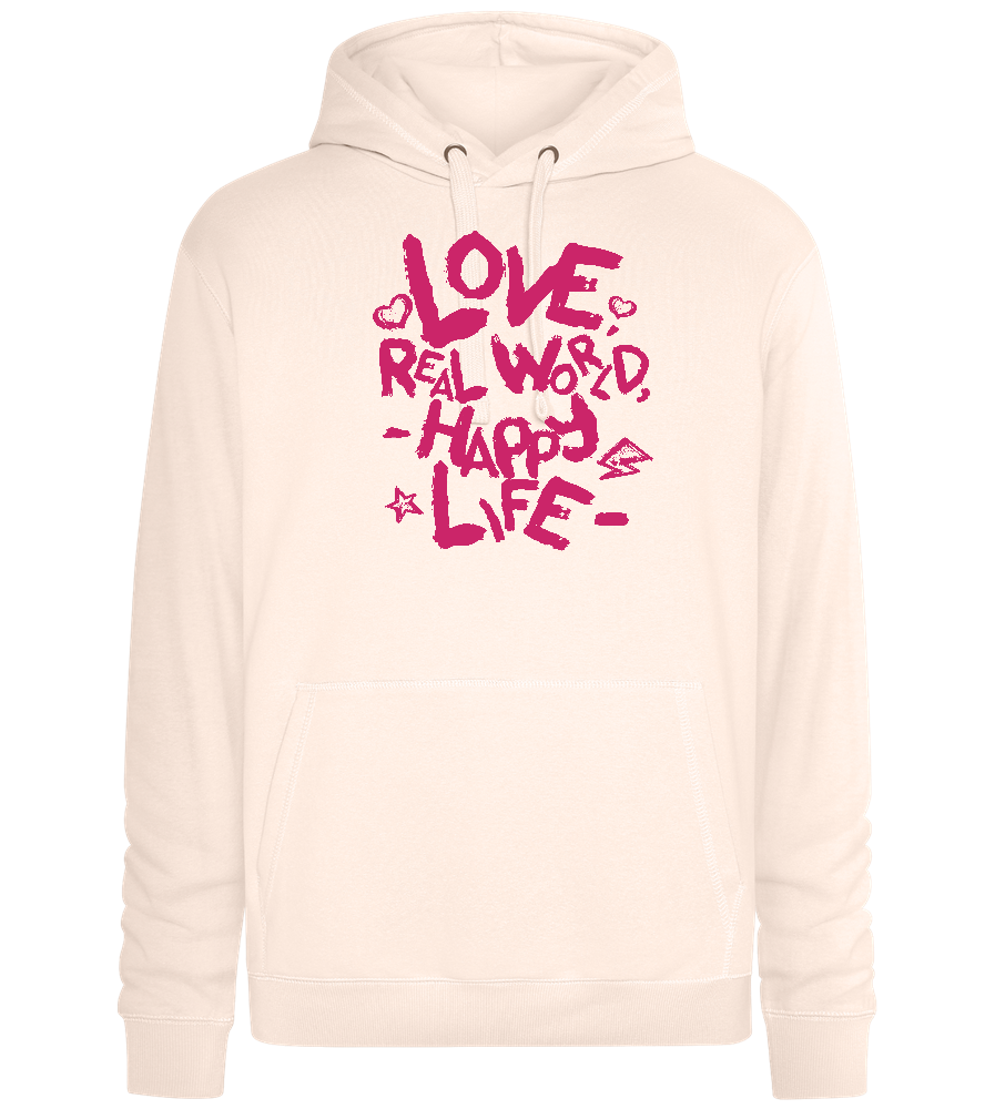 Real World Design - Premium unisex hoodie_LIGHT PEACH ROSE_front