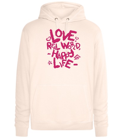 Real World Design - Premium unisex hoodie_LIGHT PEACH ROSE_front