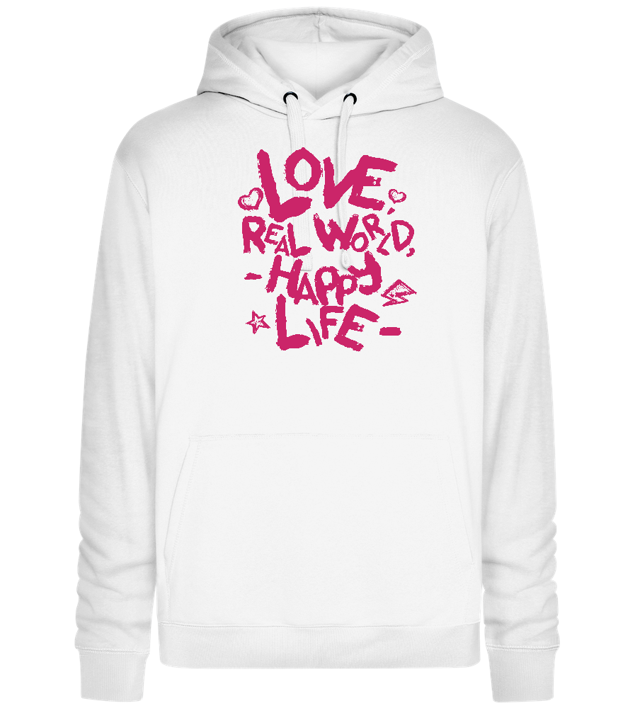 Real World Design - Premium unisex hoodie_WHITE_front