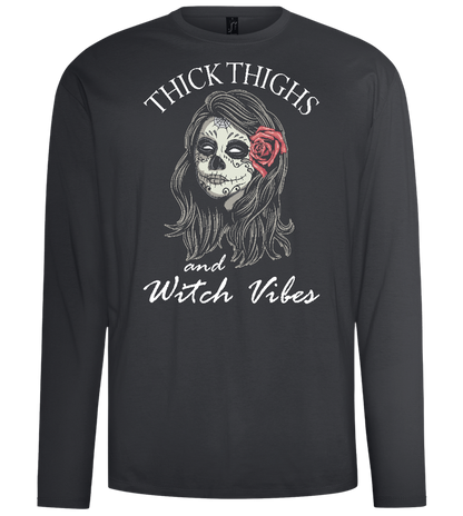 Thick Thighs Design - Comfort men's long sleeve t-shirt_DARK GRAY_front