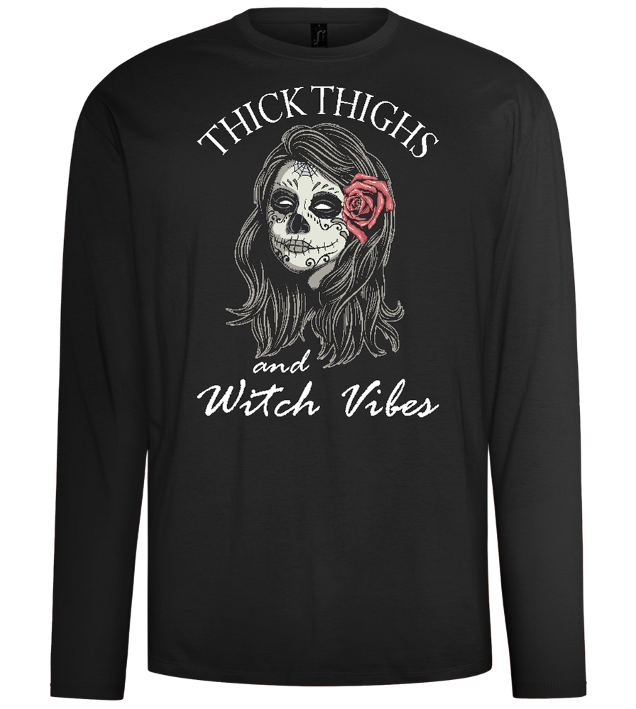 Thick Thighs Design - Comfort men's long sleeve t-shirt_DEEP BLACK_front