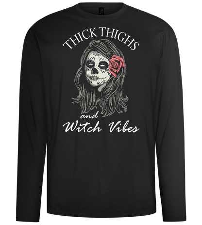 Thick Thighs Design - Comfort men's long sleeve t-shirt_DEEP BLACK_front