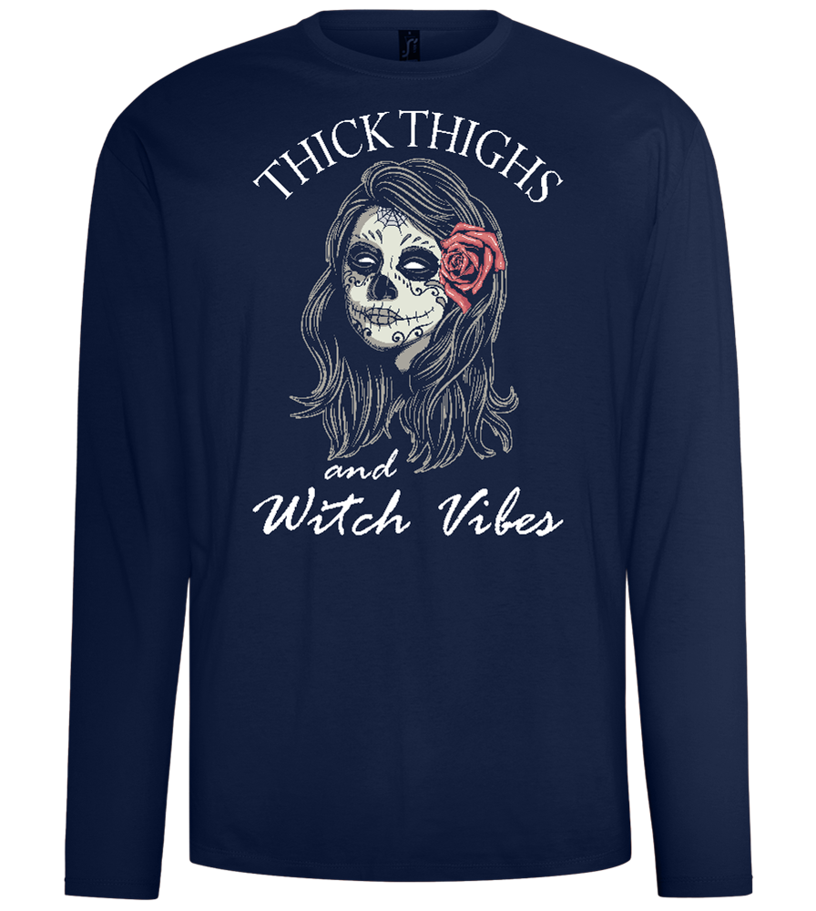 Thick Thighs Design - Comfort men's long sleeve t-shirt_MARINE_front