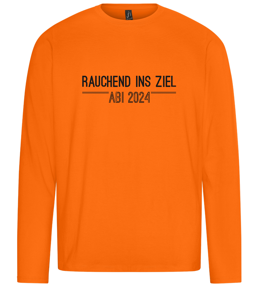 Rauchend Ins Ziel Design - Premium men's long sleeve t-shirt_ORANGE_front