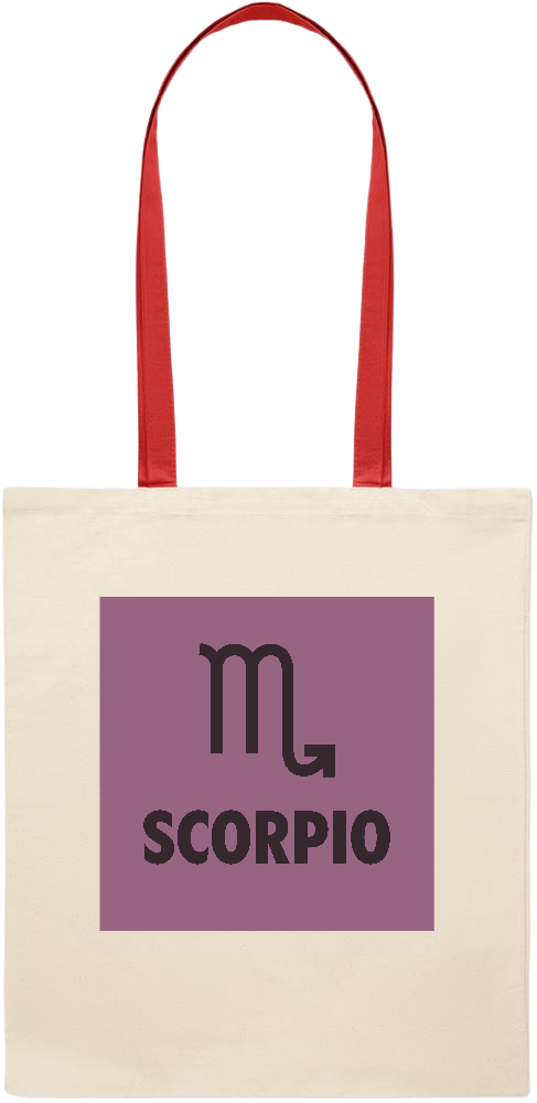 Zodiac Scorpio Design - Essential colored handle tote bag_RED_front