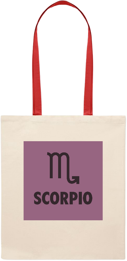 Zodiac Scorpio Design - Essential colored handle tote bag_RED_front