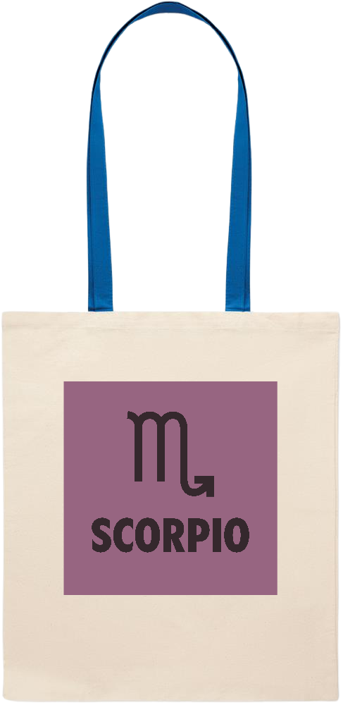 Zodiac Scorpio Design - Essential colored handle tote bag_ROYAL BLUE_front