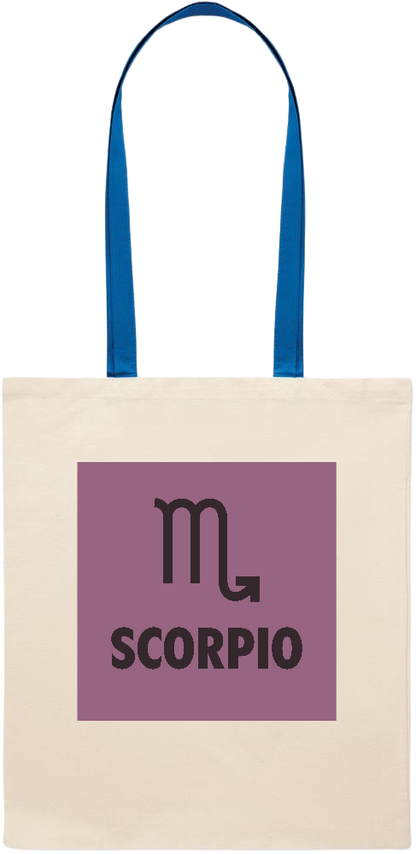 Zodiac Scorpio Design - Essential colored handle tote bag_ROYAL BLUE_front