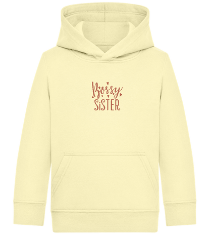 Bossy Sister Text Design - Comfort Kids Hoodie_AMARELO CLARO_front