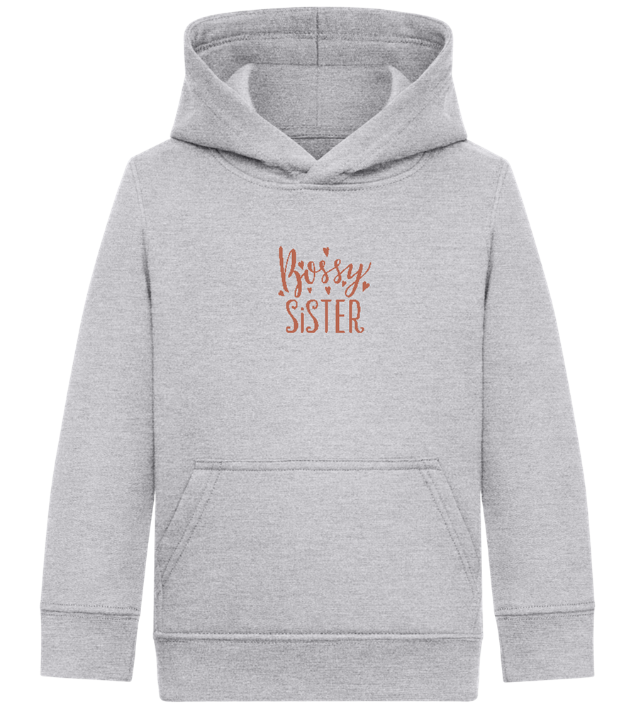 Bossy Sister Text Design - Comfort Kids Hoodie_ORION GREY II_front