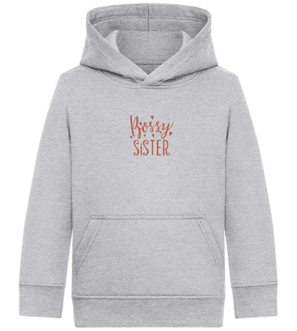 Bossy Sister Text Design - Comfort Kids Hoodie_ORION GREY II_front