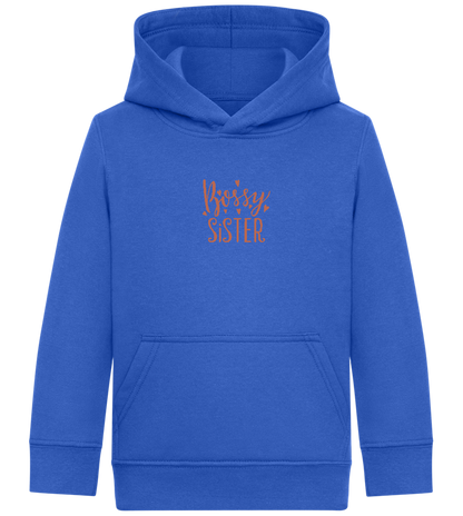 Bossy Sister Text Design - Comfort Kids Hoodie_ROYAL_front