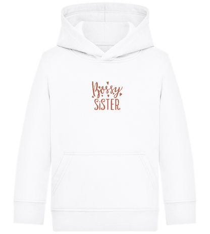 Bossy Sister Text Design - Comfort Kids Hoodie_WHITE_front