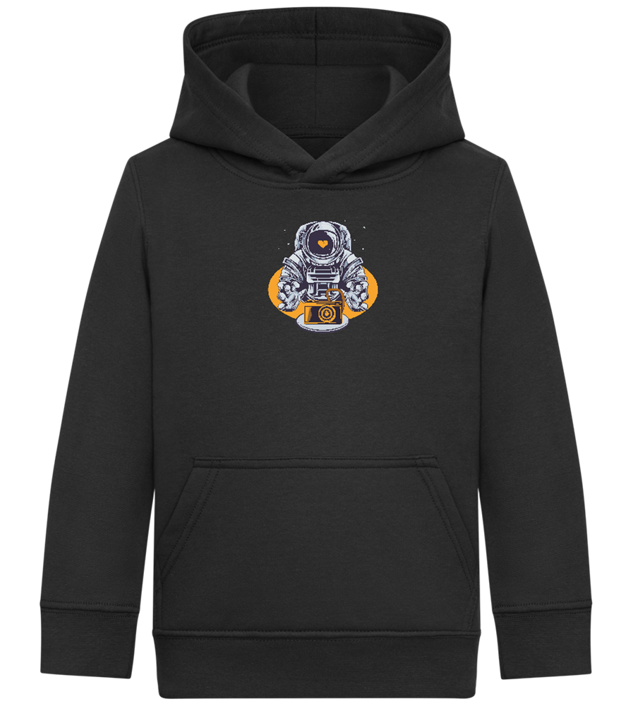 Spaceman Camera Design - Comfort Kids Hoodie_BLACK_front